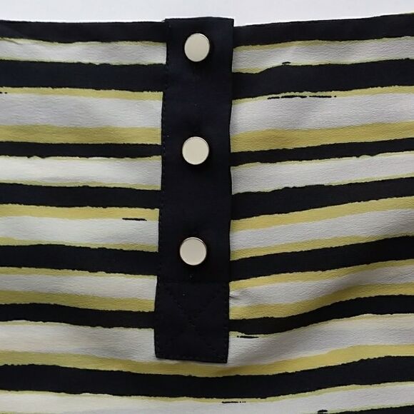 LOFT Striped Shirt Yellow & Black White Stripe Cap Sleeve Top, Size XS - Picture 7 of 8